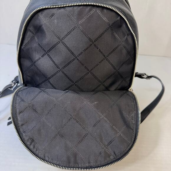Michael Kors Rhea Medium Black Leather Backpack EUC - Picture 14 of 16